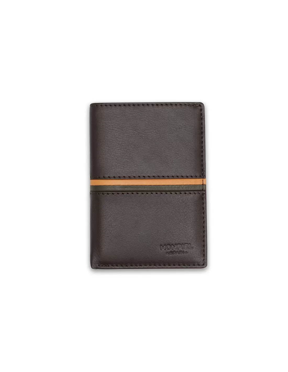 Hombre MONPIEL Carteras Hombre Piel*Billetero con Monedero Dentro Rayas a Color