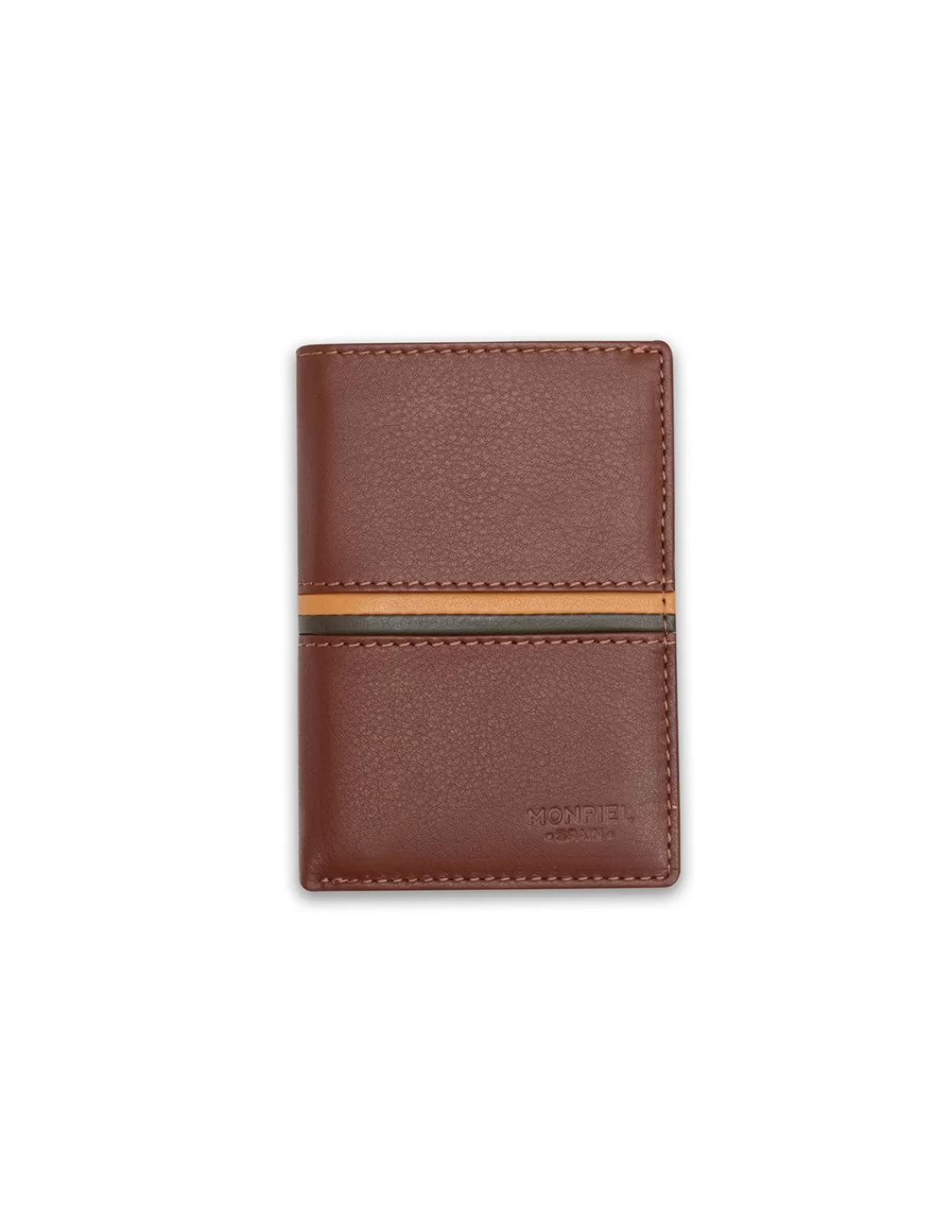 Hombre MONPIEL Carteras Hombre Piel*Billetero con Monedero Dentro Rayas a Color