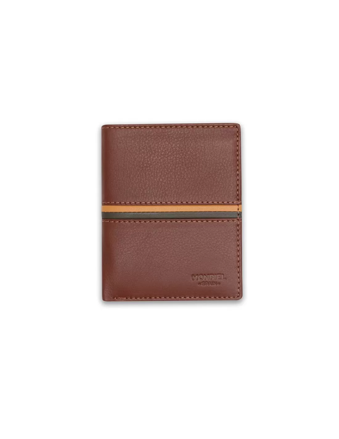 Hombre MONPIEL Carteras Hombre Piel*Billetero Simple Rayas a Color