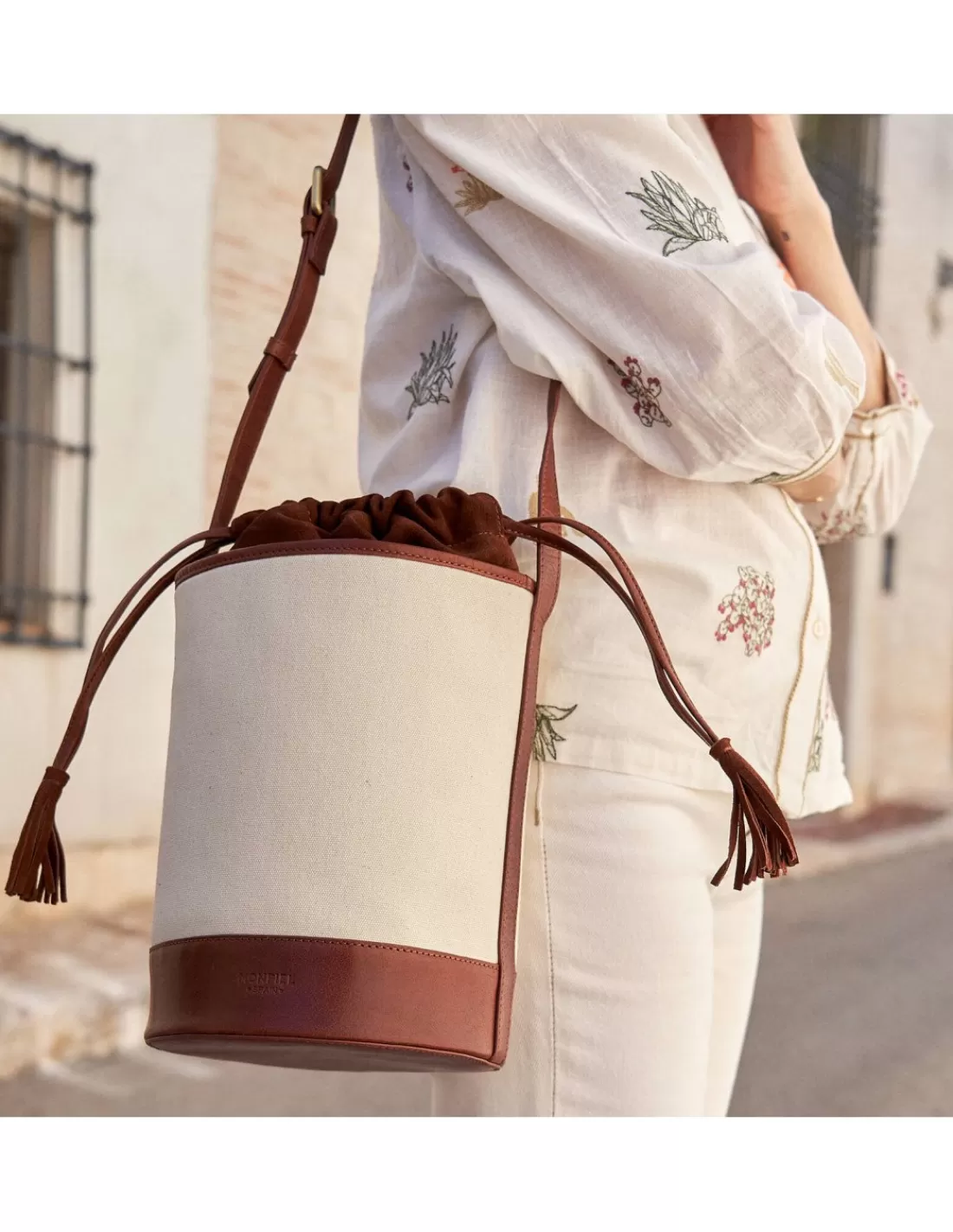 Mujer MONPIEL Bolsos De Piel Grandes | Bolsos Piel Mujer*Bolso Cubo Canva