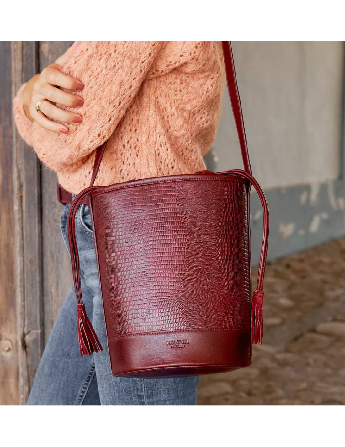 Mujer MONPIEL Bolsos De Piel Grandes | Bolsos Piel Mujer*Bolso Redondo Cubo