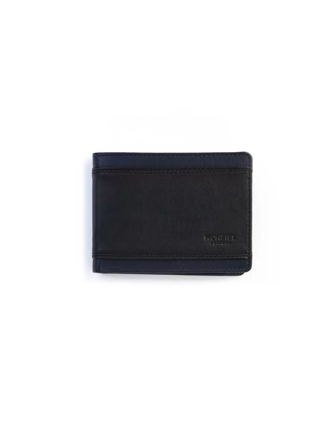 Hombre MONPIEL Carteras Hombre Piel*Cartera Americana de piel con Monedero y Tarjetero Extra Lago