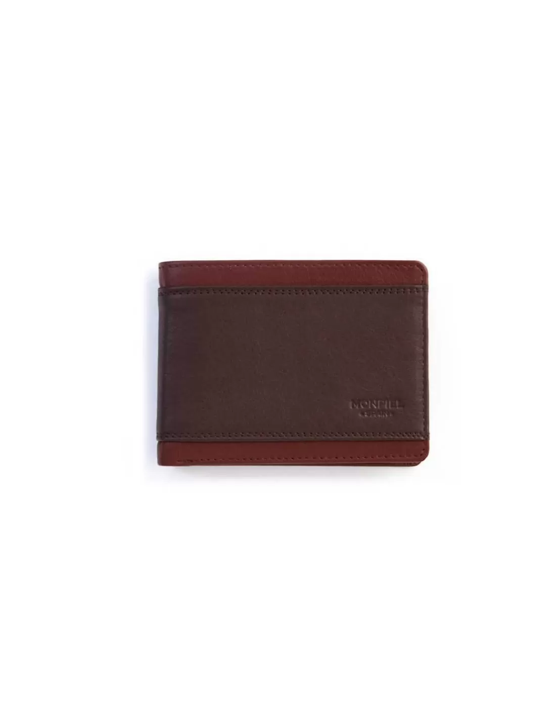 Hombre MONPIEL Carteras Hombre Piel*Cartera Americana de piel con Monedero y Tarjetero Extra Lago