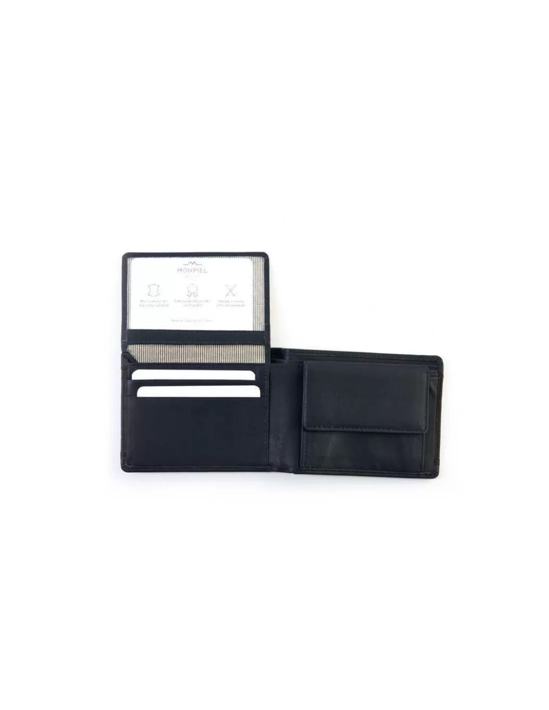 Hombre MONPIEL Carteras Hombre Piel*Cartera Americana de piel con Monedero y Tarjetero Extra Lago