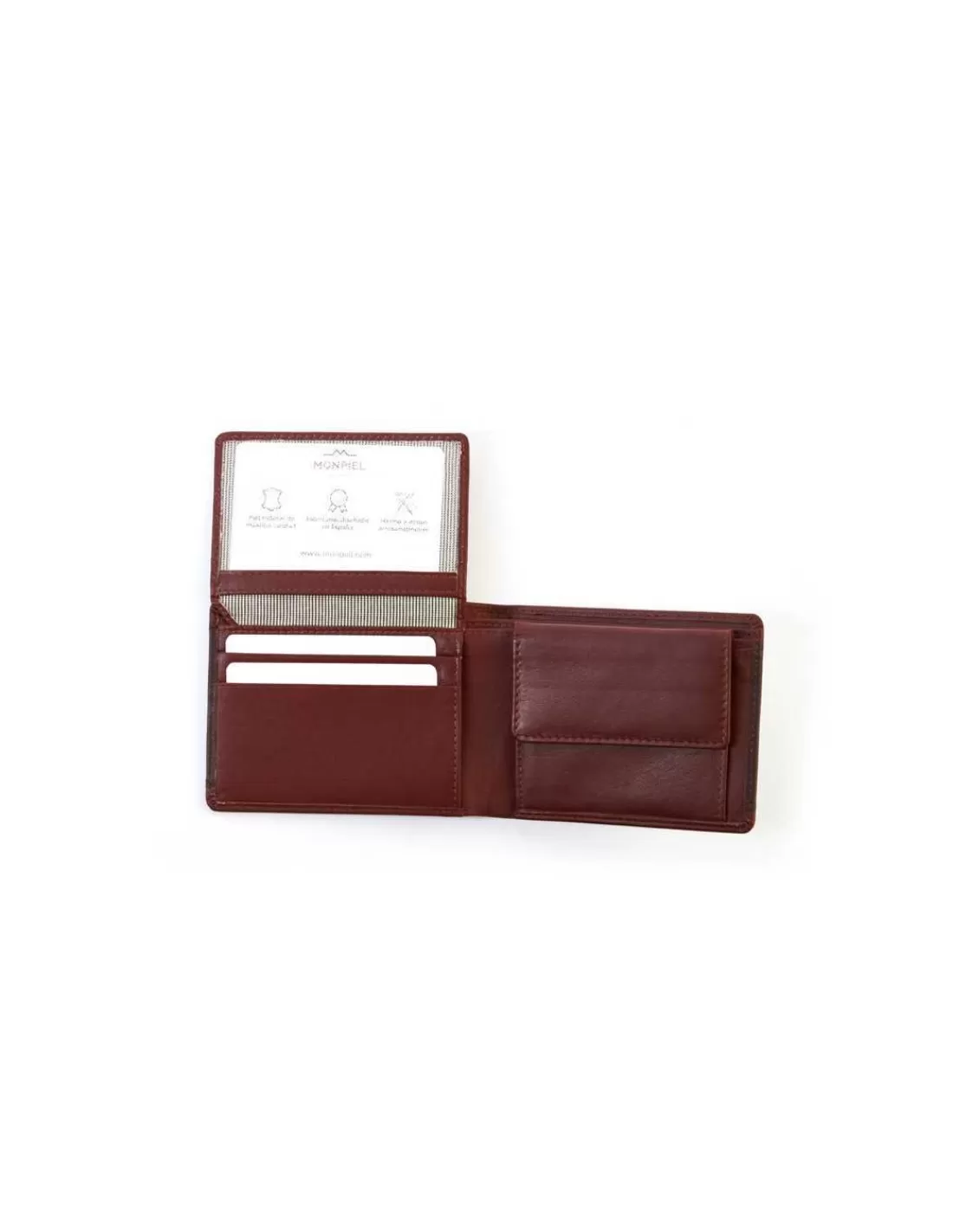 Hombre MONPIEL Carteras Hombre Piel*Cartera Americana de piel con Monedero y Tarjetero Extra Lago