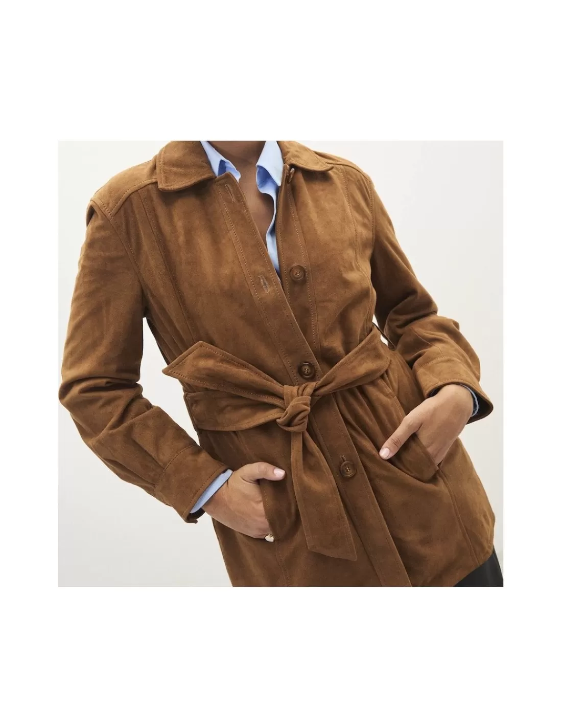 Mujer MONPIEL Chaquetas De Cuero Mujer*Trench de Ante